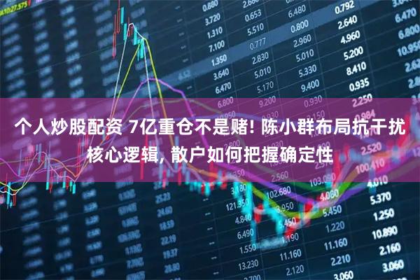 个人炒股配资 7亿重仓不是赌! 陈小群布局抗干扰核心逻辑, 散户如何把握确定性